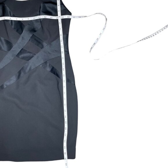 Andrea Polizzi for Rex Lester Black Satin Panel Mini Dress Cocktail Party Sz 6 - Picture 7 of 8